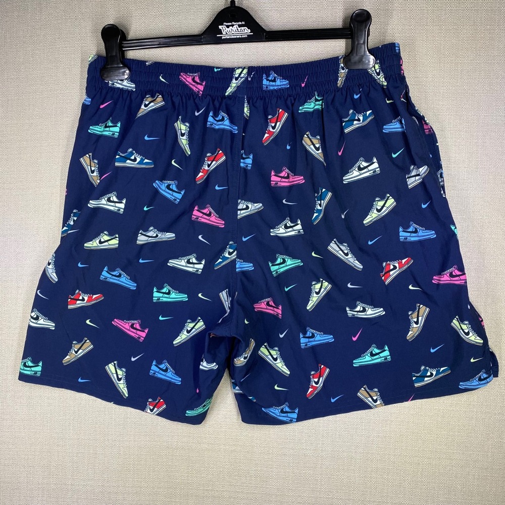 Nike Mens Navy Blue AF1 Sneaker Print Mesh Lined Trunk Swoosh XXL